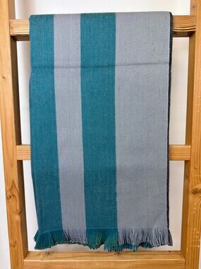 NWT Shupaca Baby Alpaca Blend Throw Blanket 50x70 Teal Gray Soft Cozy